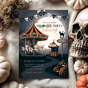 Vintage Halloween-Karussell-Party-Einladung Einladung