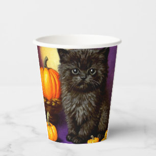 Vintage-Halloween-Kätzchen Pappbecher