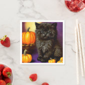 Vintage-Halloween-Kätzchen Serviette (Beispiel)