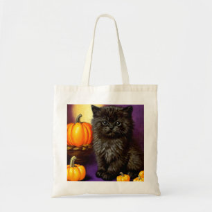 Vintage-Halloween-Kätzchen Tragetasche