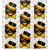 Vintage Halloween-Katze Duschvorhang (Vorderseite)