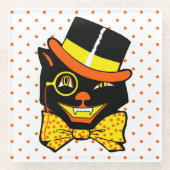 Vintage Halloween-Katze Glasuntersetzer (Vorderseite)