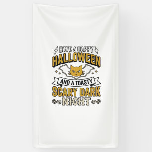 Vintage-Halloween-Katze Gruseliges Dunkles Nacht-D Banner