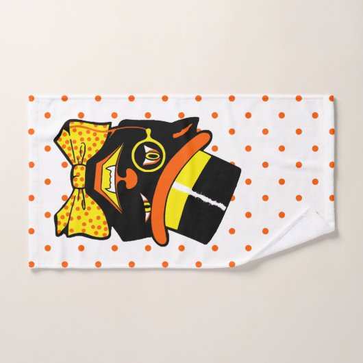 Vintage Halloween-Katze Handtuch (Handtuch)
