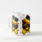 Vintage Halloween-Katze Kaffeetasse (Vorderseite Links)