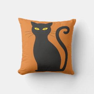 Vintage Halloween-Katze Kissen