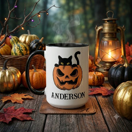 Vintage-Halloween-Katze-LuPe Benutzerdefinierter N Tasse