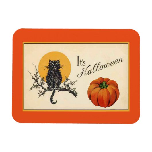 Vintage Halloween-Katze Magnet (Horizontal)