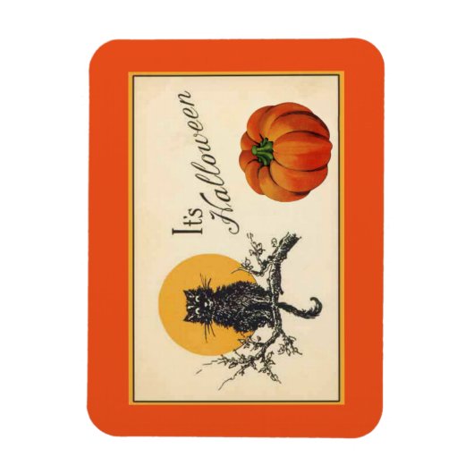 Vintage Halloween-Katze Magnet (Vertikal)