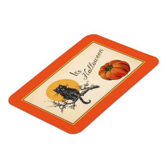 Vintage Halloween-Katze Magnet (Linke Seite)