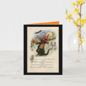 Vintage Halloween-Katze mit Fiddle Karte (Gelbe Blume)