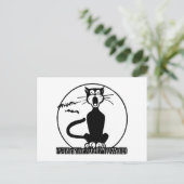 Vintage Halloween-Katze Postkarte (Stehend Vorderseite)