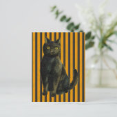 Vintage Halloween-Katze Postkarte (Stehend Vorderseite)