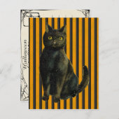 Vintage Halloween-Katze Postkarte (Vorne/Hinten)