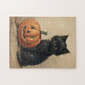 Vintage Halloween-Katze Puzzle (Horizontal)