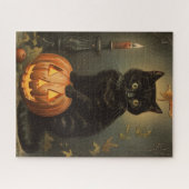 Vintage Halloween-Katze Puzzle (Horizontal)