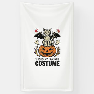 Vintage-Halloween-Katzen-Kürbis-Kostüm-Shirt-Desig Banner