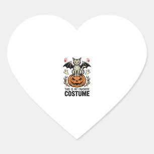 Vintage-Halloween-Katzen-Kürbis-Kostüm-Shirt-Desig Herz-Aufkleber