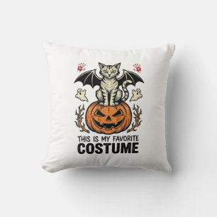Vintage Halloween-Katzen-Kürbis-Kostüm-Shirt-Desig Kissen