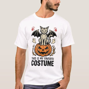 Vintage-Halloween-Katzen-Kürbis-Kostüm-Shirt-Desig T-Shirt