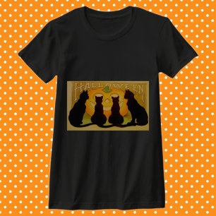 Vintage Halloween-Katzen und Jack O'Lantern T-Shirt