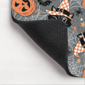 Vintage Halloween-Katzen und Kürbismuster Mousepad (Ecke)