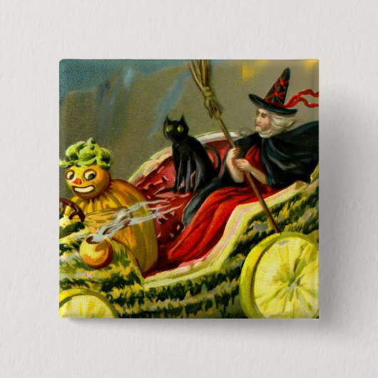 Vintage Halloween-Katzenjacke Button (Vorderseite)