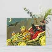 Vintage Halloween-Katzenjacke Feiertagskarte (Stehend Vorderseite)