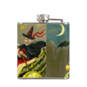 Vintage Halloween-Katzenjacke Flachmann (Rückseite)