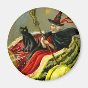 Vintage Halloween-Katzenjacke Magnet
