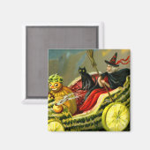 Vintage Halloween-Katzenjacke Magnet (Vorderseite/Rückseite)