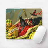 Vintage Halloween-Katzenjacke Mousepad (Mit Mouse)