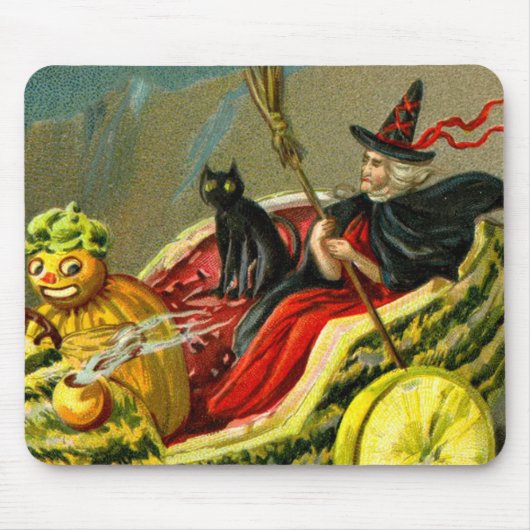 Vintage Halloween-Katzenjacke Mousepad (Vorne)