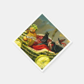 Vintage Halloween-Katzenjacke Serviette (Ecke)