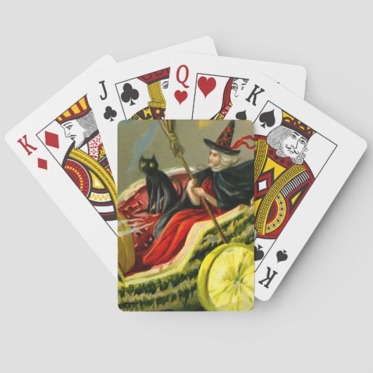 Vintage Halloween-Katzenjacke Spielkarten (Rückseite)