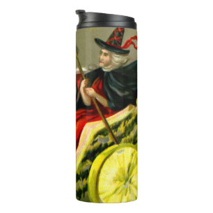 Vintage Halloween-Katzenjacke Thermosbecher