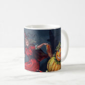 Vintage Halloween-Katzenkürbis-Tasse Kaffeetasse (VorderseiteRechts)
