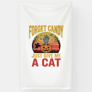 Vintage-Halloween-Katzenliebhaber-lustiges Bonbon- Banner