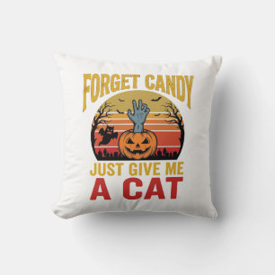 Vintage-Halloween-Katzenliebhaber-lustiges Bonbon- Kissen