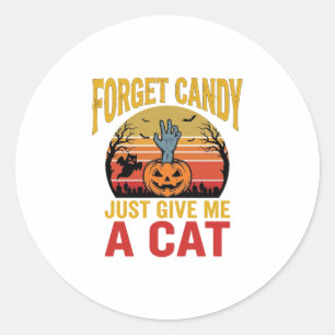 Vintage-Halloween-Katzenliebhaber-lustiges Bonbon- Runder Aufkleber