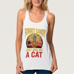 Vintage-Halloween-Katzenliebhaber-lustiges Bonbon- Tank Top