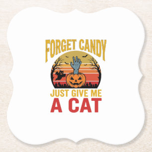Vintage-Halloween-Katzenliebhaber-lustiges Bonbon- Untersetzer