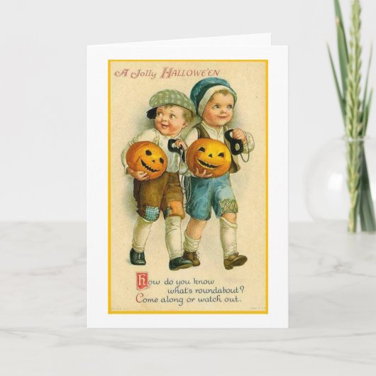 Vintage Halloween Kids Karte (Vorderseite)