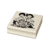 Vintage Halloween-Kinder auf Jack O'Lantern Gummistempel (Stempel)