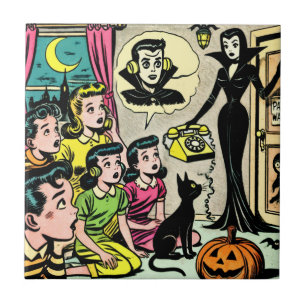 Vintage Halloween-Kinder-Comicen Fliese