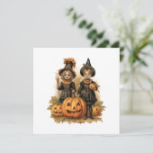Vintage Halloween-Kinder Feiertagskarte (Stehend Vorderseite)