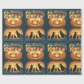 Vintage Halloween-Kinder verstecken sich hinter Kü Geschenkpapier (Flach)