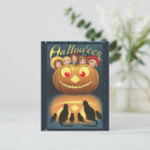 Vintage Halloween-Kinder verstecken sich hinter Kü Postkarte (Stehend Vorderseite)