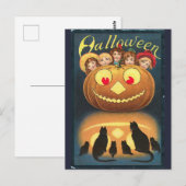 Vintage Halloween-Kinder verstecken sich hinter Kü Postkarte (Vorne/Hinten)