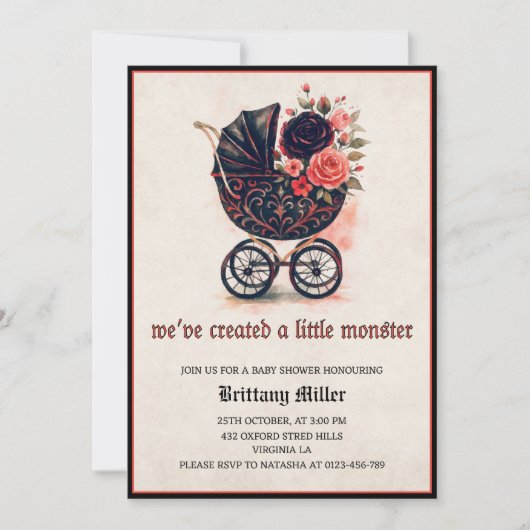 Vintage Halloween-Kinderdusche Einladung (Vorderseite)